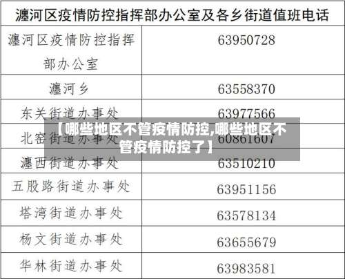 【哪些地区不管疫情防控,哪些地区不管疫情防控了】-第2张图片